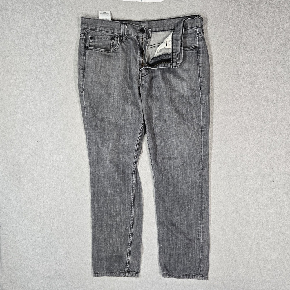 Levi's 511 Men Jeans 33X32 Gray‎ Denim Slim Fit Skinny Leg Stretch 28" Inseam